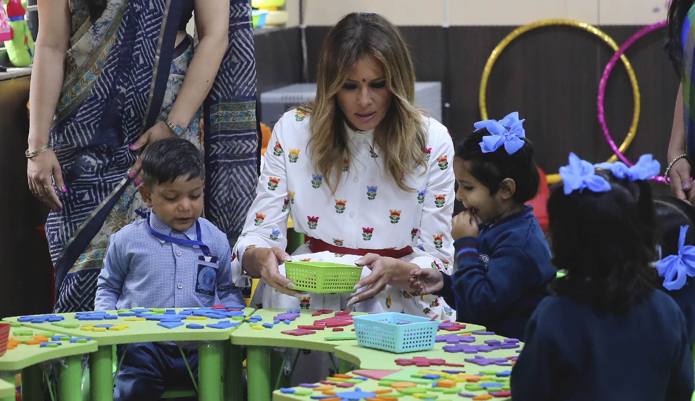 Melania Trump studies ‘happiness curriculum’ during visit to New Delhi school