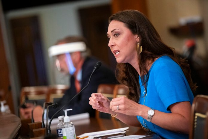 Rep. Jaime Herrera Beutler, R-Wash., speaks during a Labor, Health and Human Services, Education, and Related Agencies Appropriations Subcommittee hearing about the COVID-19 response on Capitol Hill in Washington, Thursday, June 4, 2020.