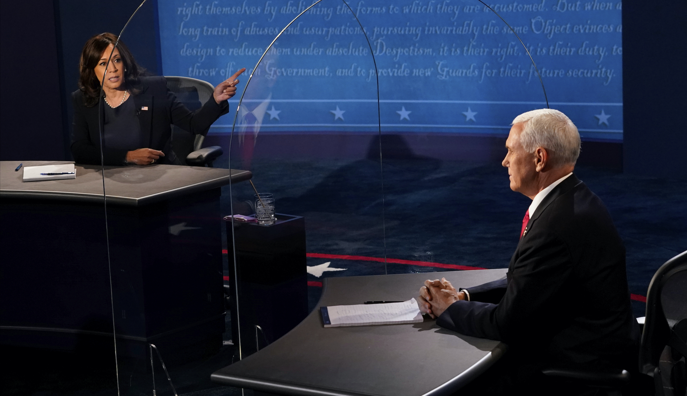 Pence tries to incite discord between Harris and Biden on support for fracking