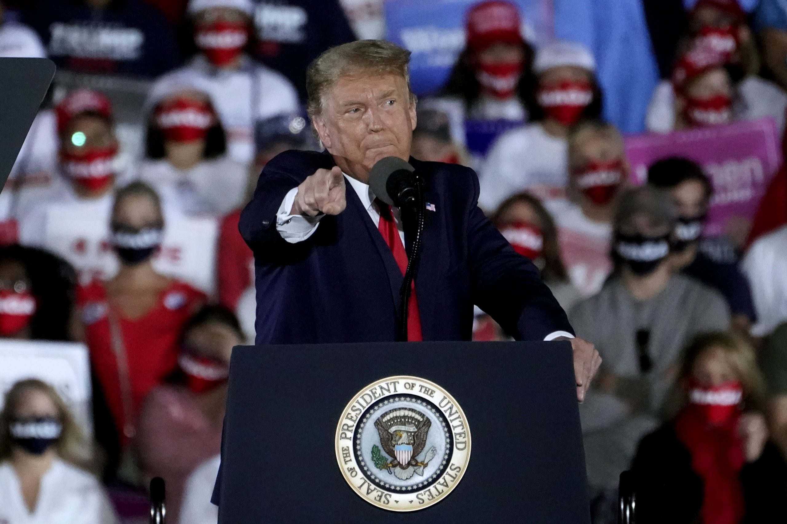 ‘He looks better than me!’: Rally crowd erupts after Trump praises 100-year-old military veteran