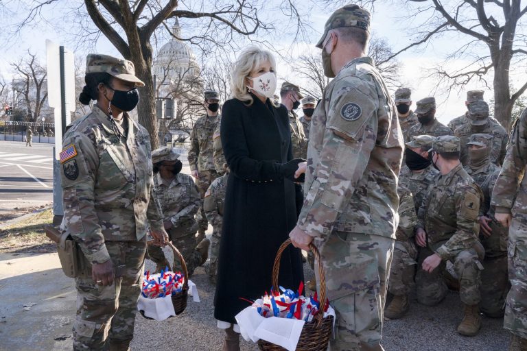 First lady delivers cookies to National Guard troops in DC