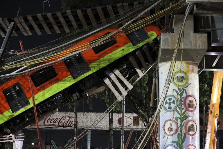Metro overpass in Mexico City collapses, nearly two dozen dead