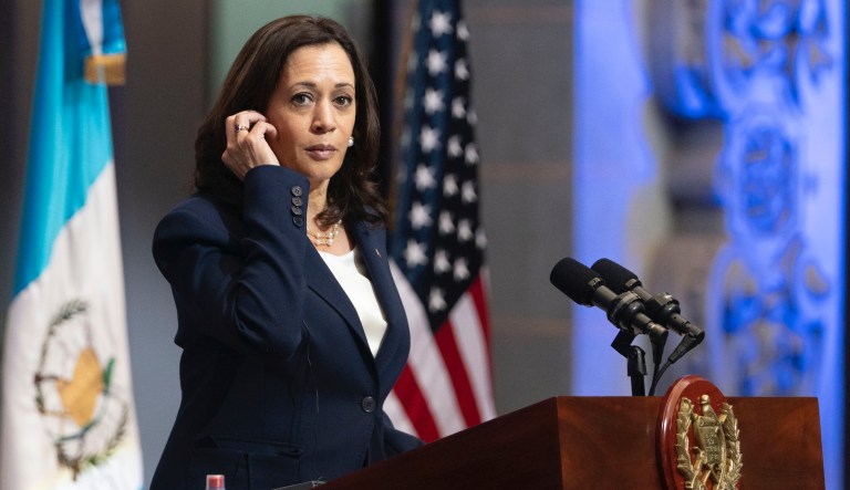 Vice President Kamala Harris, left, and Guatemalan President Alejandro Giammattei, attend a news conference, Monday, June 7, 2021, at the National Palace in Guatemala City.                                                                                                                                                                                                                                                                                                                                                                                                                                                                                                                                                                                                                                                                                                                                                                                                                                                                                                                                                                                                                                                                                                                                                                                                                                                                                                                                                                                                                                                                                                                                                                                                                                                                                                                                                                                                                                                                                                                                                                                                                                                                                                                                                                                                                                                                                                                                                                                                                                                                                                       