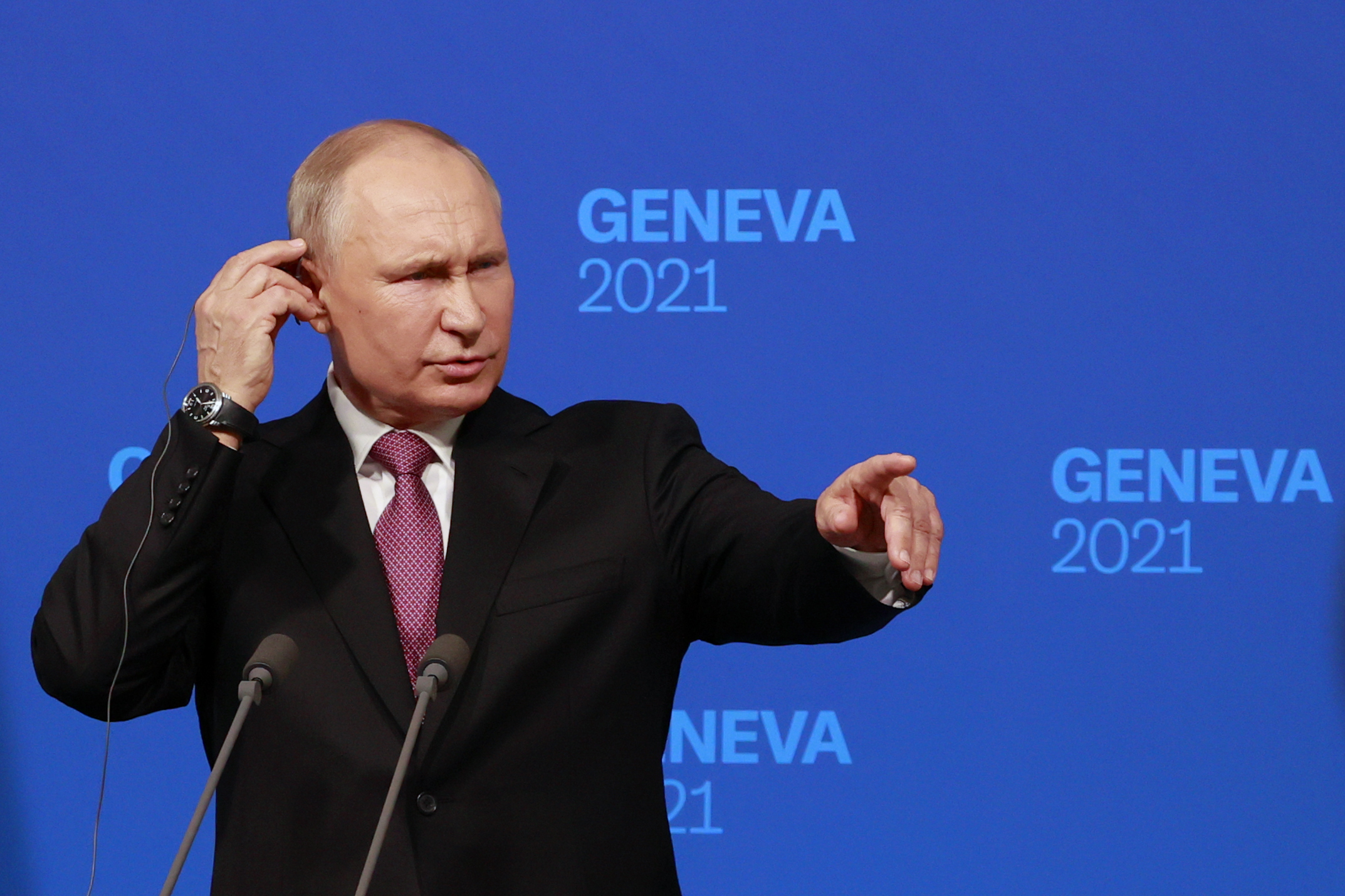 Putin downplays troop buildup, dodges question on Ukraine NATO entry