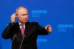 Putin downplays troop buildup, dodges question on Ukraine NATO entry