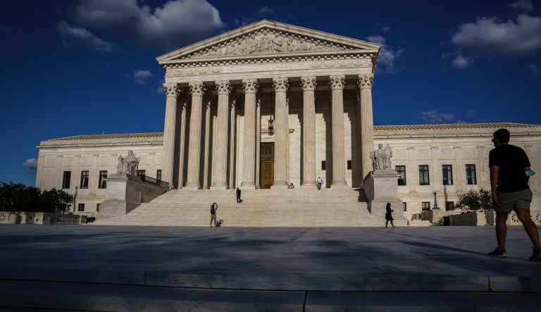 The Supreme Court is seen in Washington, Friday evening, Sept. 3, 2021.