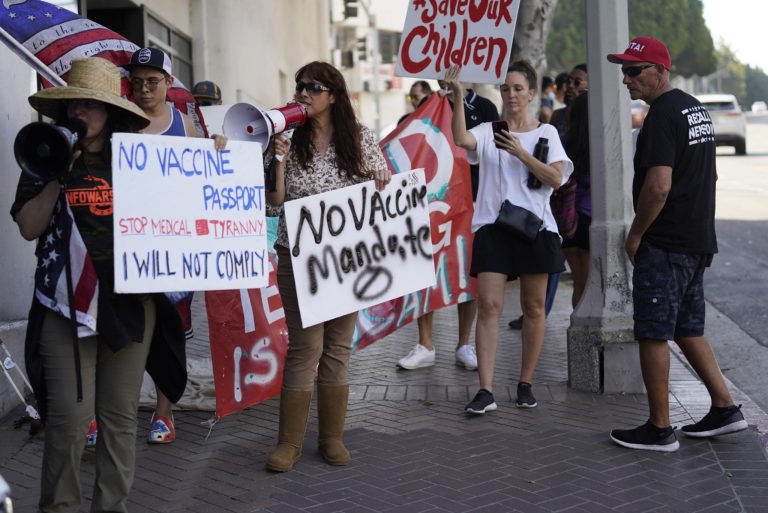 High school students stage walkout over California school mask mandate