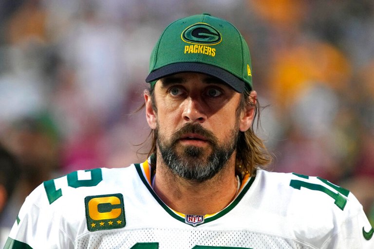 Green Bay Packers quarterback Aaron Rodgers (12) is shown during the first half of an NFL football game against the Arizona Cardinals, Thursday, Oct. 28, 2021, in Glendale, Ariz. Packers quarterback Aaron Rodgers is in the NFLâs COVID-19 protocol and will miss Sundayâs game at Kansas City. 