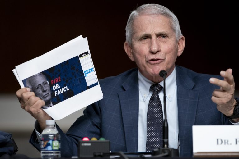 Dr. Anthony Fauci, director of the National Institute of Allergy and Infectious Diseases and chief medical adviser to the president, testifies before a Senate Health, Education, Labor, and Pensions Committee hearing.