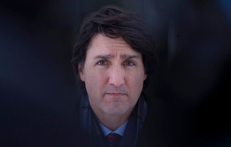Canadian Prime Minister Justin Trudeau takes part in a media availability after announcing he has COVID-19 at a location in the National Capital Region.