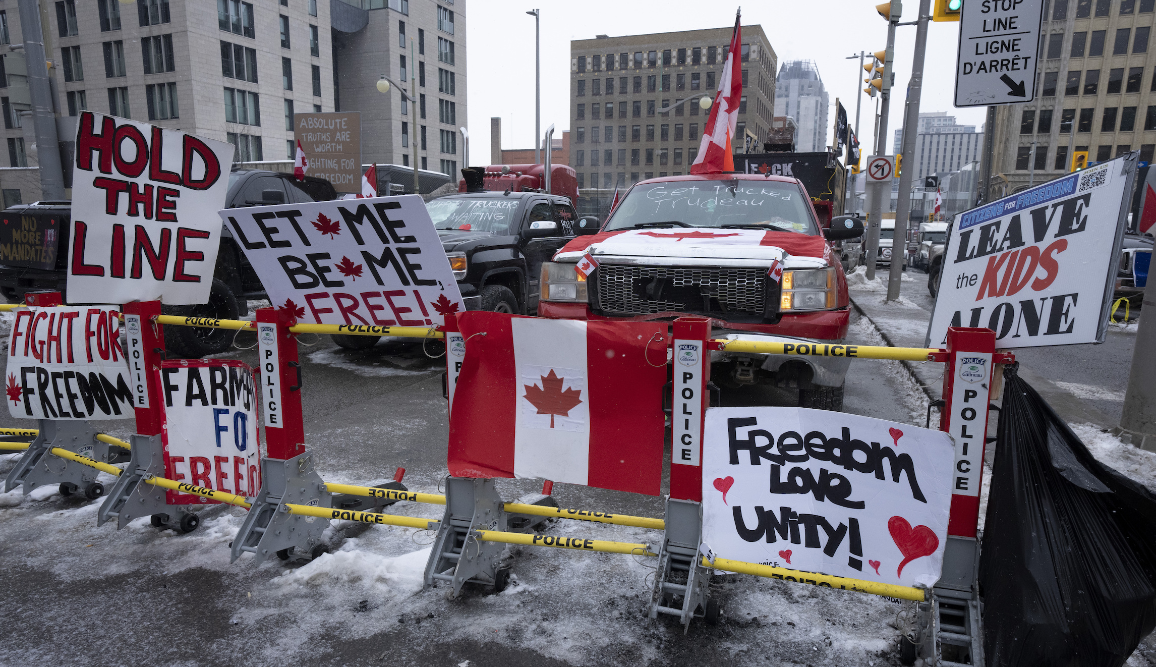 White House says Canadian trucker protests more disruptive than vaccine mandates