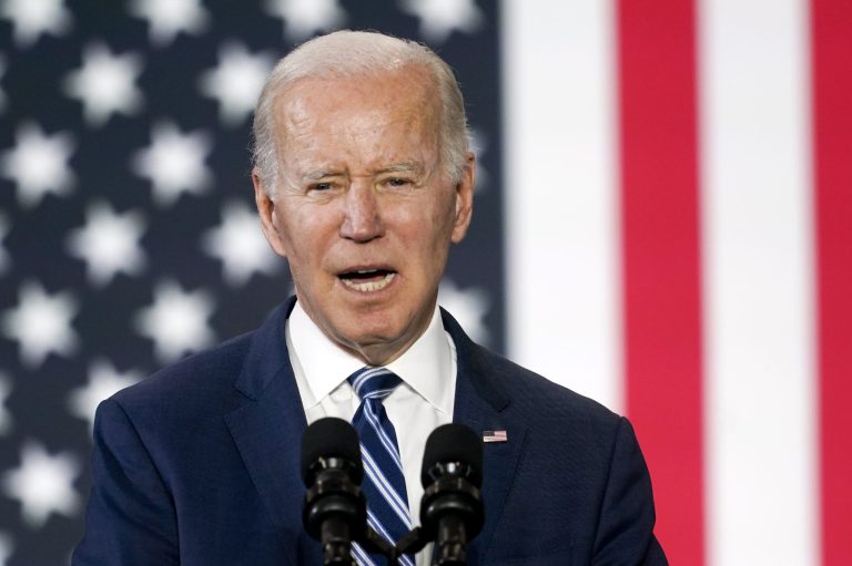 President Joe Biden speaks at North Carolina Agricultural and Technical State University in Greensboro, North Carolina, on April 14, 2022. Biden plans to nominate Michael Barr to be the Federal Reserve's vice chairman of supervision.