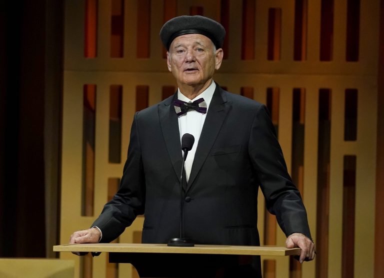 Bill Murray speaks at the Governors Awards on Friday, March 25, 2022, at the Dolby Ballroom in Los Angeles. On Saturday, April 30, 2022, Murray acknowledged that his behavior on set led to a complaint from a woman and the suspension of filming on his latest movie. 