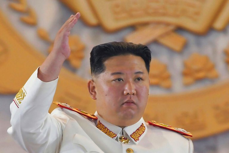 FILE - In this photo provided by the North Korean government, North Korean leader Kim Jong Un delivers a speech during a military parade to mark the 90th anniversary of North Korea's army at the Kim Il Sung Square in Pyongyang, North Korea on April25, 2022. Independent journalists were not given access to cover the event depicted in this image distributed by the North Korean government. The content of this image is as provided and cannot be independently verified. Korean language watermark on image as provided by source reads: 