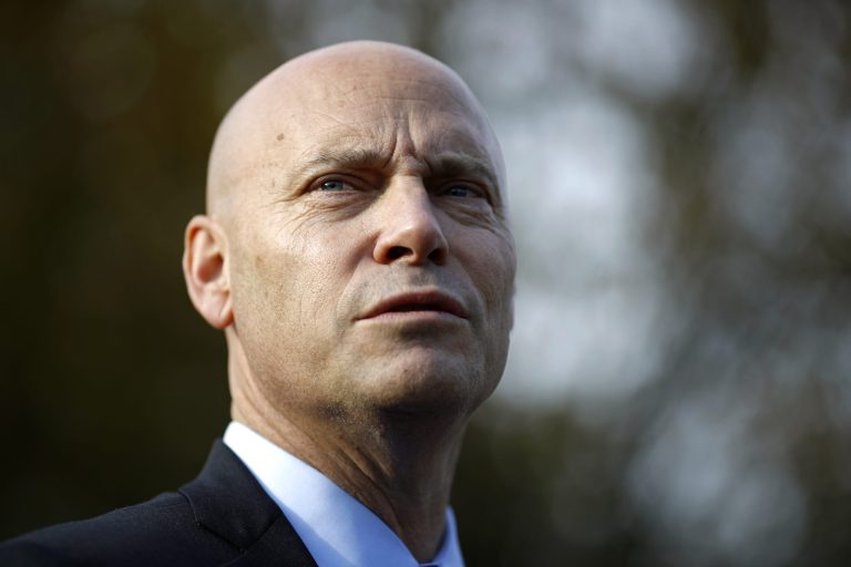 FILE - Marc Short, chief of staff to then-Vice President Mike Pence, speaks with members of the media outside the White House, Nov. 19, 2019, in Washington.
