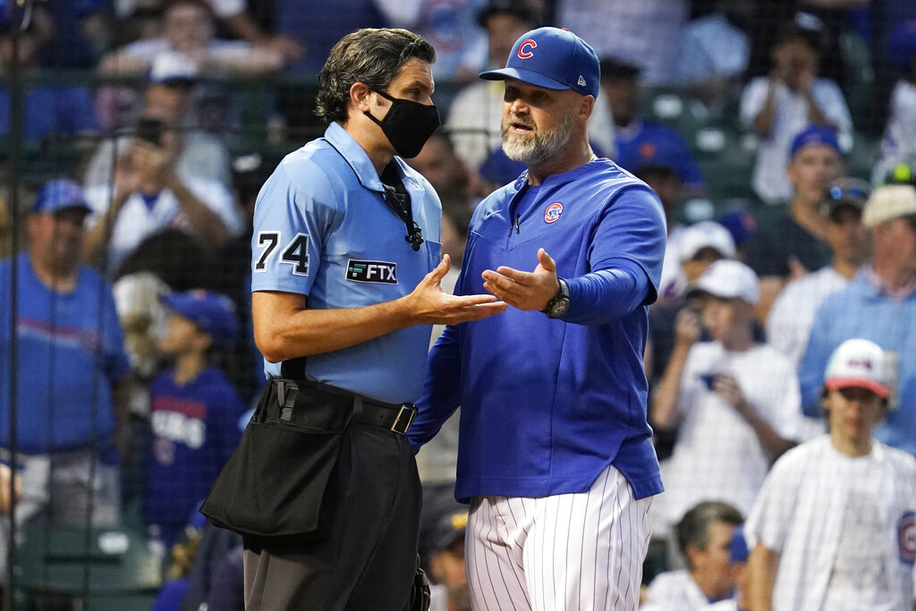 SEE IT: Cubs manager ditches interview to argue with umpire