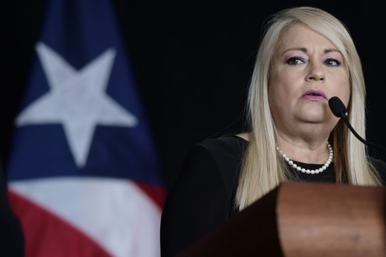 Former Gov. Wanda Vazquez gives a press conference.