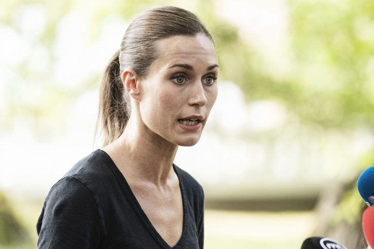 Prime Minister of Finland Sanna Marin holds a press conference in Helsinki, Finland, Friday Aug. 19, 2022. Marin apologized on Tuesday, Aug. 23, 2022, for a photo that was taken during a party held at her residence in July. 
