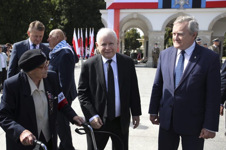 Poland's main ruling party leader Jaroslaw Kaczynski is pictured.