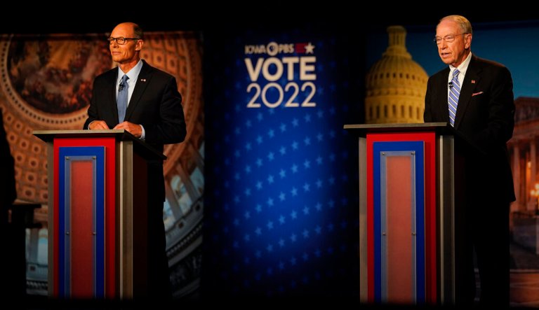 Grassley takes Franken to task over women’s rights during Iowa midterm debate