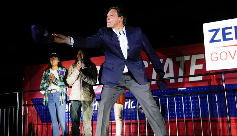 DeSantis is on the ballot in Florida, but he was still in NY last night for Lee Zeldin