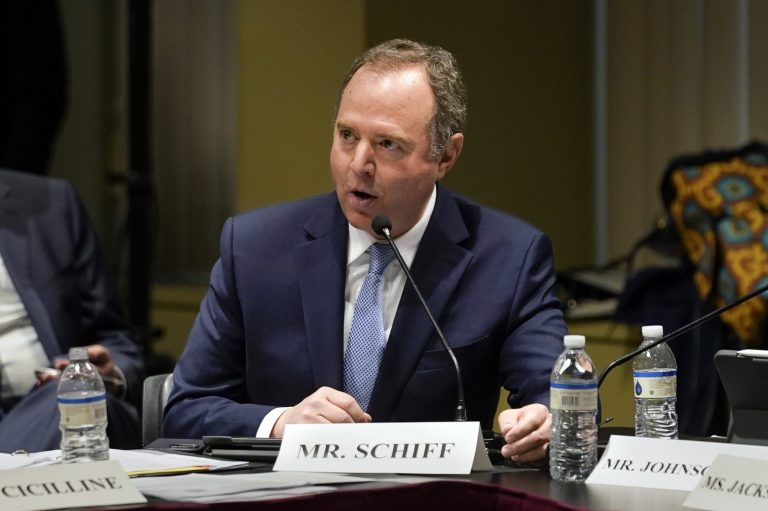 Rep. Adam Schiff, D-Calif., speaks during a House Judiciary Committee Field Hearing, Monday, April 17, 2023, in New York. 