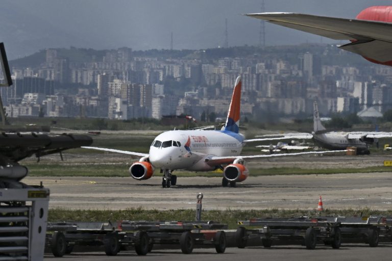 First flight from Russia to Georgia since 2019 lands to protests