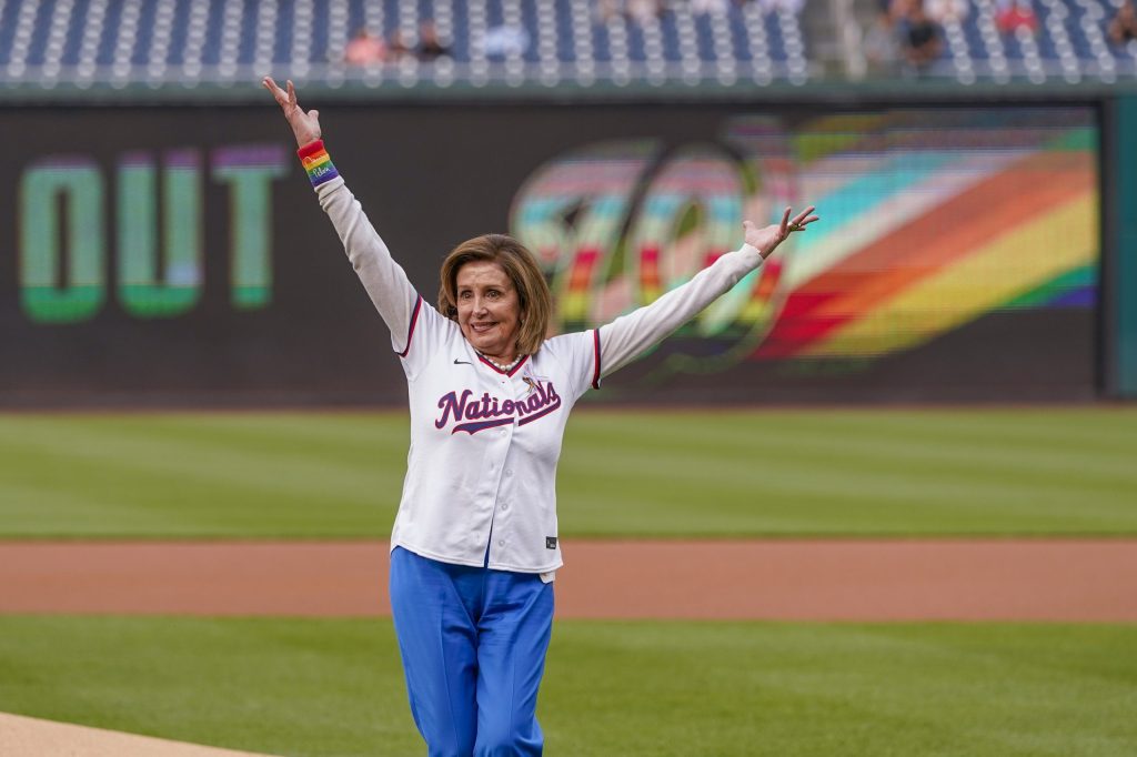 Nancy Pelosi throws first pitch at Nationals ‘Night OUT’ game