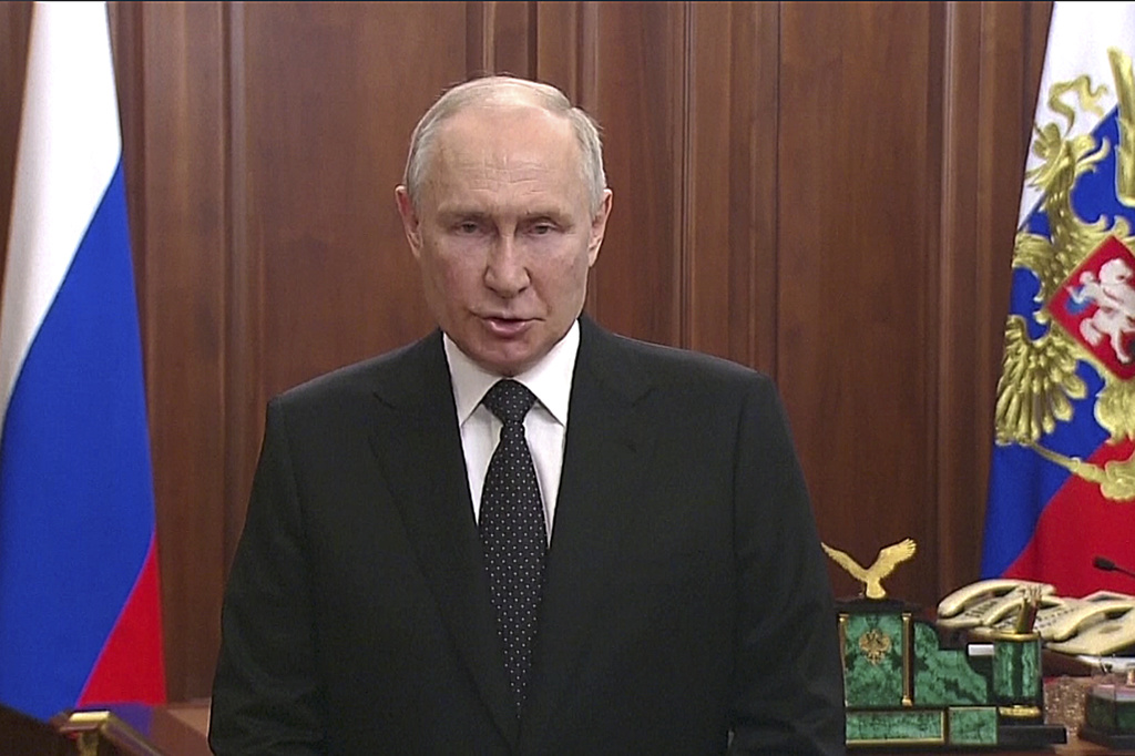 Putin denounces ‘criminal activity’ in first appearance since Wagner rebellion