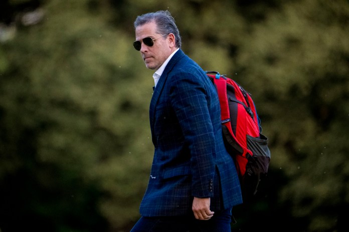 Hunter Biden, the son of President Joe Biden, walks from Marine One upon arrival at Fort McNair on Sunday, June 25, 2023, in Washington. 
