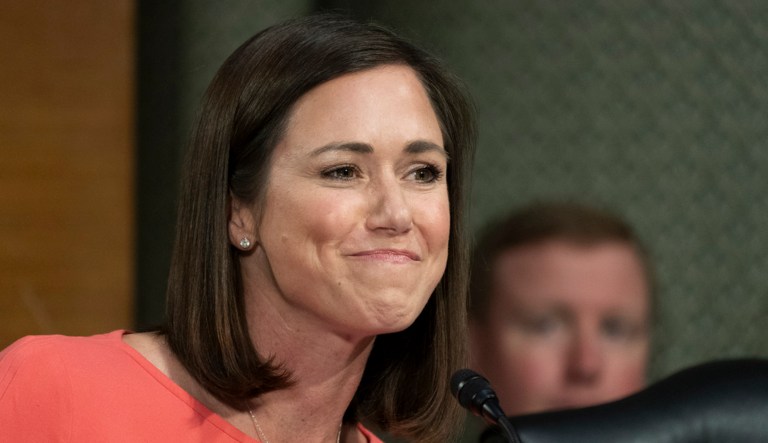 Sen. Katie Britt (R-AL) is seen on Capitol Hill, Tuesday, July 11, 2023.