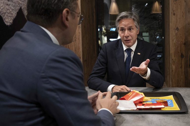 Blinken and Ukraine counterpart joke about hangovers during McDonald’s meal