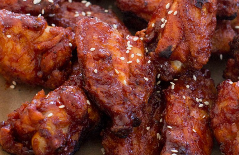 This Dec. 15, 2014 photo shows Korean style chicken wings in Concord, N.H.