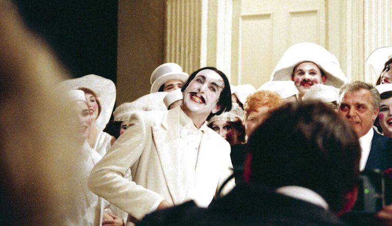 Harvard students rewrite classic musical to remove yellowface The Duchess of York greets British actor/comedian Eric Idle of Monty Python fame, backstage following the Houston Grand Opera performance of