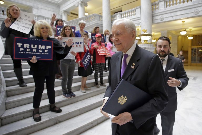 Utah GOP Sen. Orrin Hatch is arguing that former Massachusetts Gov. Mitt Romney would be "loyal" if he is selected by President-elect Trump to serve as the next secretary of state despite critical statements Romney made in opposition to Trump during the presidential campaign. (AP Photo/Rick Bowmer)