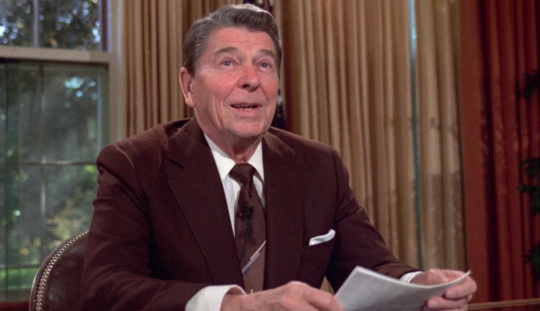 Former President Ronald Reagan will be inducted into the Labor Department's Hall of Fame, Labor Secretary Alexander Acosta announced Thursday. Acosta noted that the late Republican president had the unique distinction of being the only president of a labor organization to also sit in the Oval Office. (AP Photo/Scott Stewart, File)