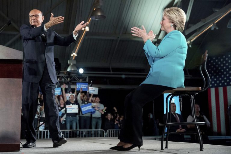 Hillary Clinton rallies in New Hampshire. (AP Photo/Andrew Harnik)