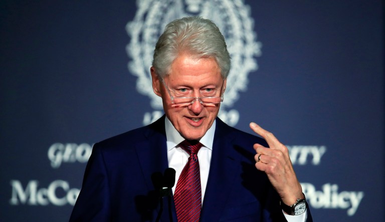 Former President Bill Clinton spoke at a symposium at Georgetown University, one of his alma maters, in Washington, D.C. on Nov. 6. (AP Photo/Manuel Balce Ceneta)