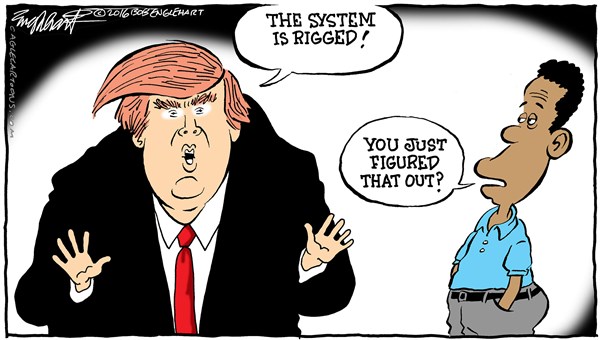 Editorial cartoon: The system is rigged!