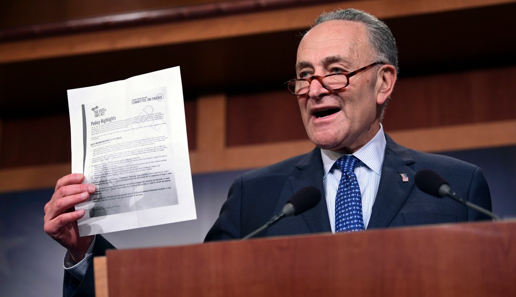 Bring a chart to Thanksgiving dinner to bash GOP tax plan, Schumer says