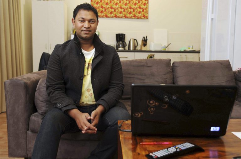   This Monday, May 28, 2012 photo shows Saroo Brierley at his home in Hobart, Australia. In February 2012, Brierley, 30, reunited with his biological mother, Fatima Munshi, in Khandwa, India, 25 years after an ill-fated train ride left him an orphan on the streets of Calcutta. (AP Photo/Chris Crerar)  
