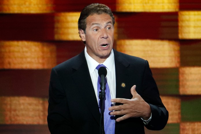 "They say, 'Make America great again'; we say make America greater than ever before," said Gov. Andrew Cuomo. (AP Photo/J. Scott Applewhite)