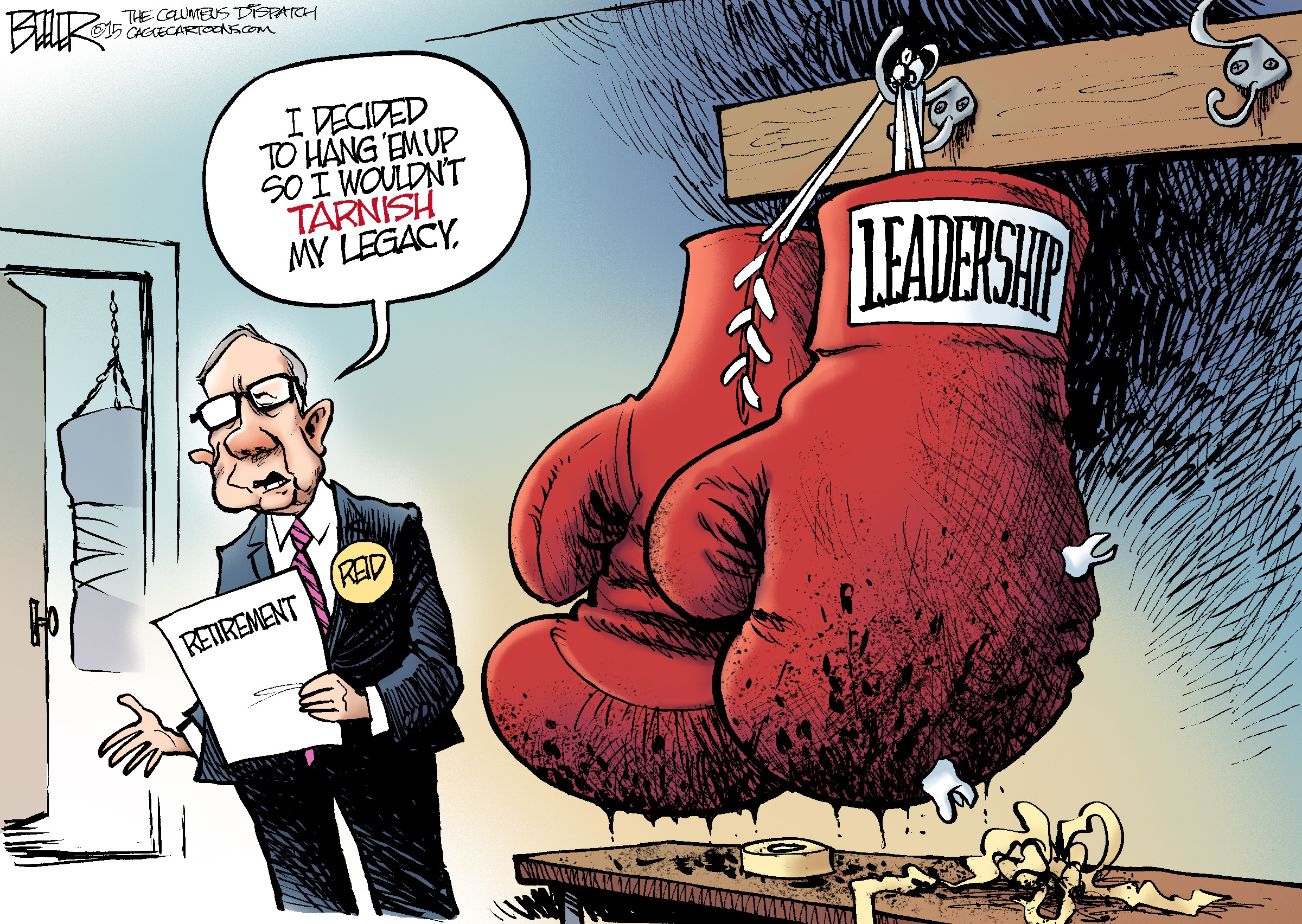 Editorial cartoon: Reid exits the ring