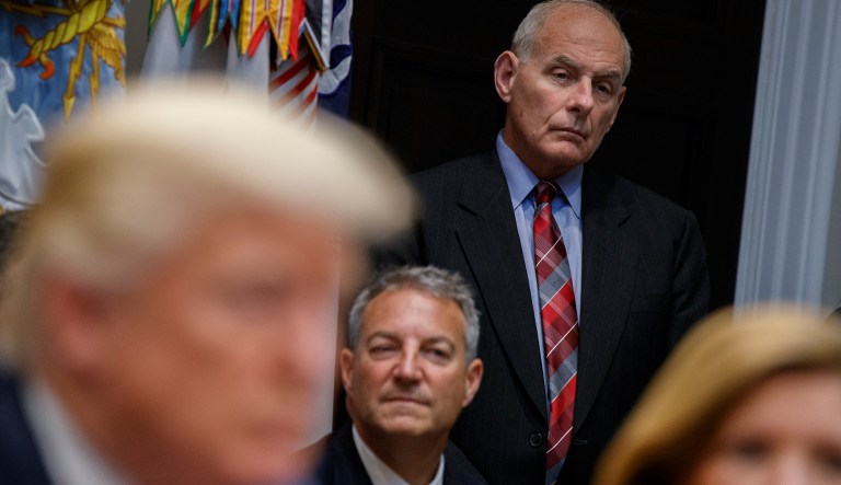 The Wall Street Journal reported Sunday that to go around Kelly, who was brought into the White House in July to implement order, Trump sometimes asks aides to come to his private living quarters so that he can give them tasks without Kelly's knowledge. (AP Photo/Evan Vucci)