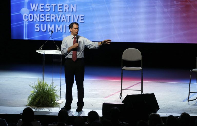 Scott Walker is running a straight-ahead, no frills, meat-and-potatoes campaign. The Wisconsin governor has honed a very basic sales pitch, focusing on growth, reform and safety (his word for national security).Â (AP Photo)Â 