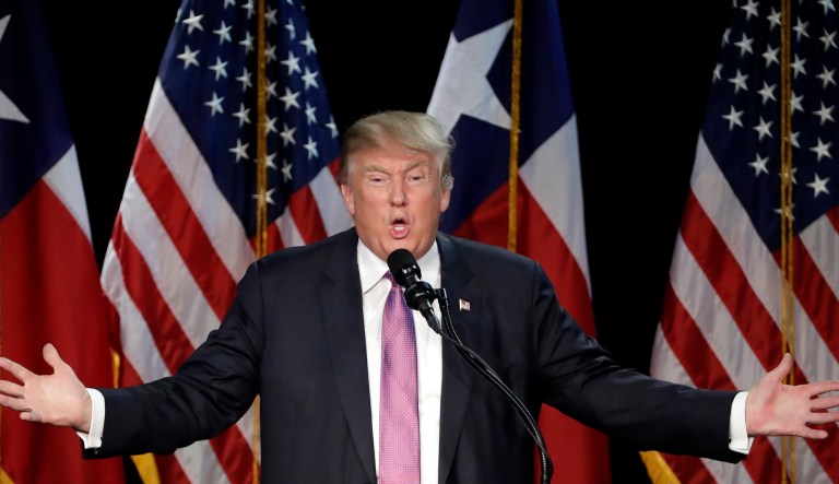 President Trump also touted a poll showing his approval rating is doing well. (AP Photo/David J. Phillip)