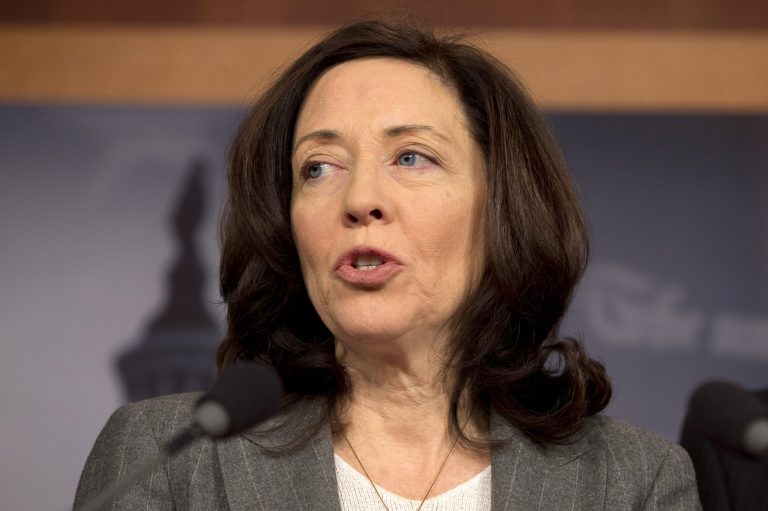 FILE - In this Dec. 6, 2012 file photo, Sen. Maria Cantwell, D-Wash. speaks during a news conference on Capitol Hill in Washington. On July 30, 2014, Cantwell, chairwoman of the Senate Committee on Small Business & Entrepreneurship, introduced legislation that would make it easier for women-owned companies to get loans and government contracts. (AP Photo/Jacquelyn Martin, File)