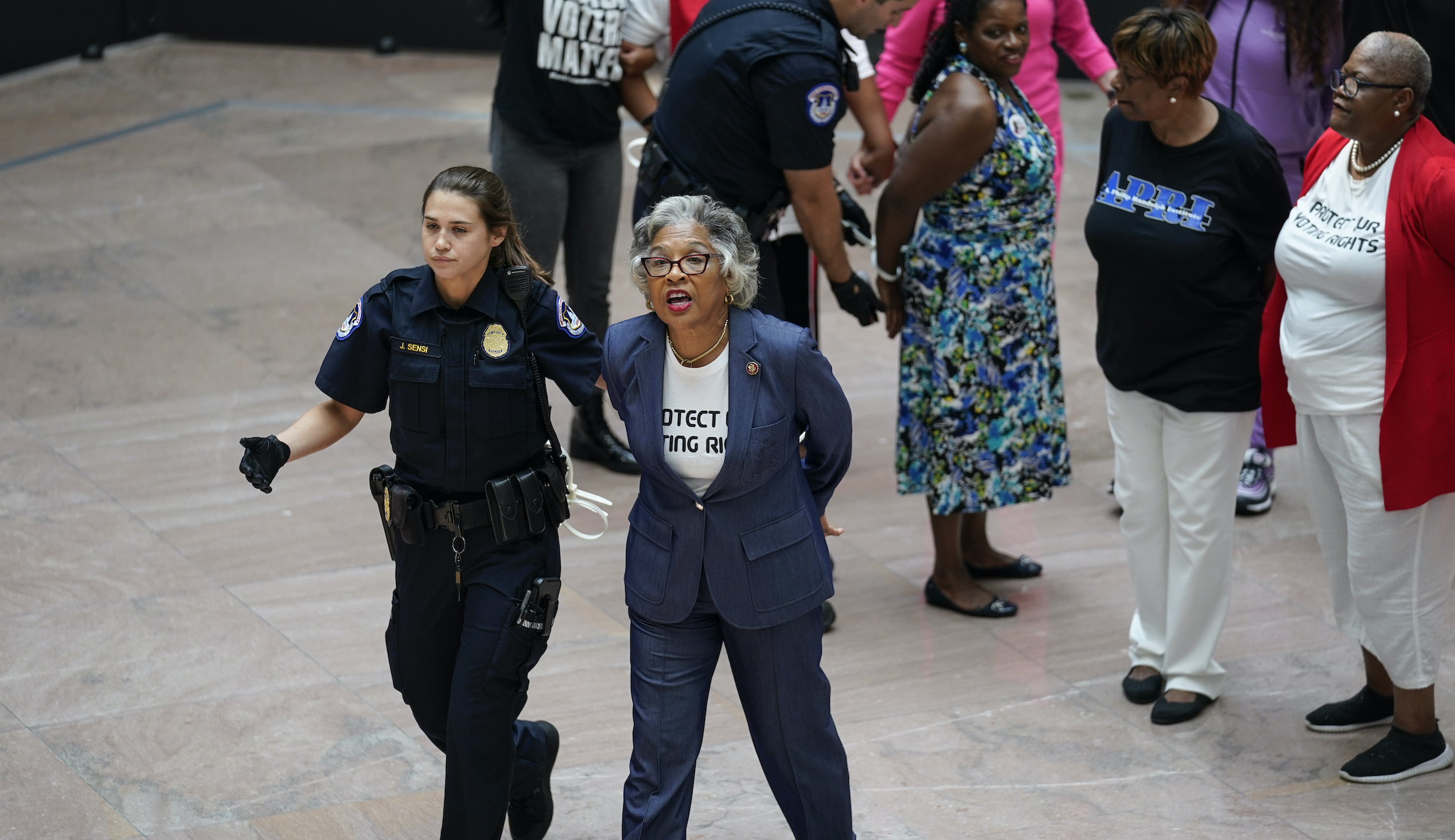 Congressional Black Caucus chairwoman arrested protesting in Senate building 