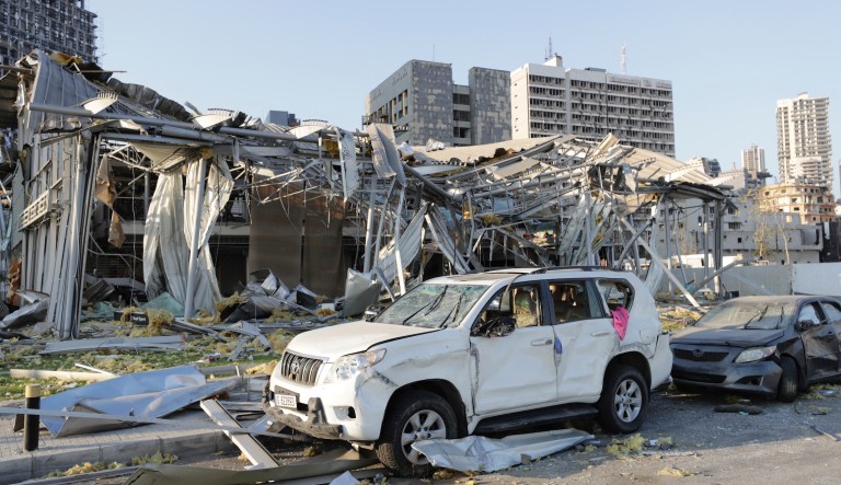 Destruction is seen after a massive explosion in Beirut, Lebanon, Wednesday, Aug. 5, 2020. The explosion flattened much of a port and damaged buildings across Beirut, sending a giant mushroom cloud into the sky. In addition to those who died, more than 3,000 other people were injured, with bodies buried in the rubble, officials said.