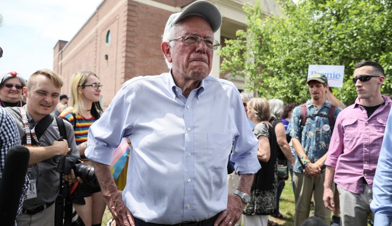 Democratic presidential candidate Sen. Bernie Sanders, I-Vt., attends the Nashua Pride Parade in Nashua, N.H. Saturday, June 29, 2019.